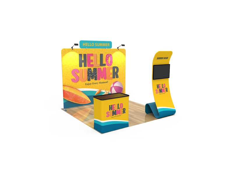 10x10 ft Popup Display with Podium & Brochure Case